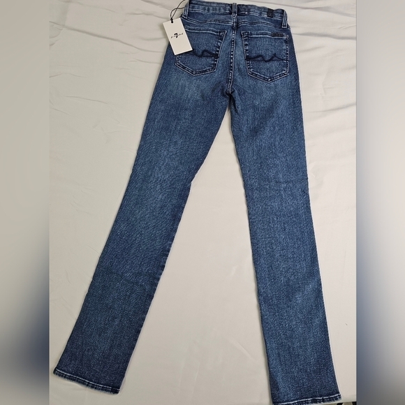 7 for all Mankind NWT Size 23 Kimmie Denim High Rise Straight Leg Jeans - Picture 3 of 12